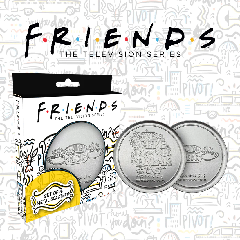 Friends Set of 4 Embossed Metal Coasters