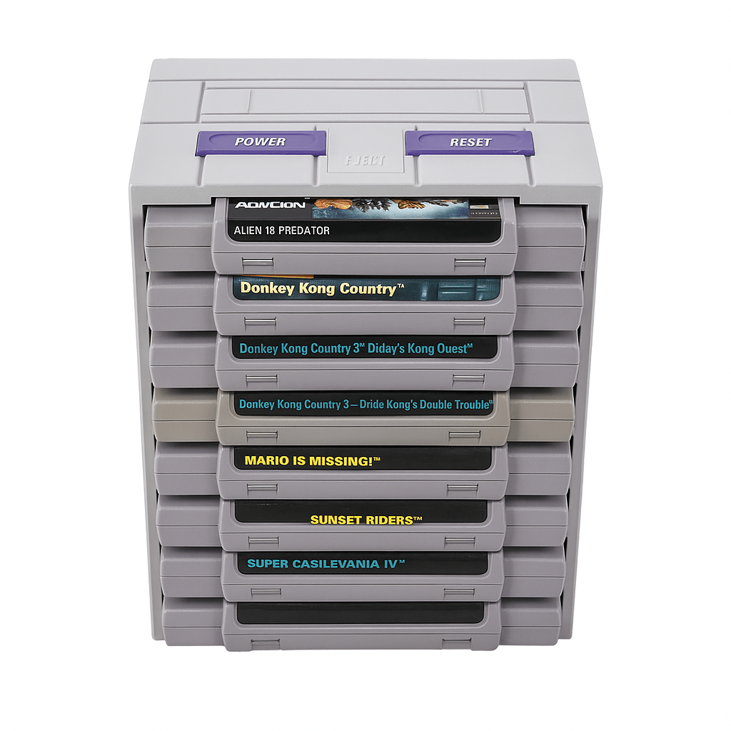 Super Nintendo Cartridge Display (10 Games) - Bstorekw