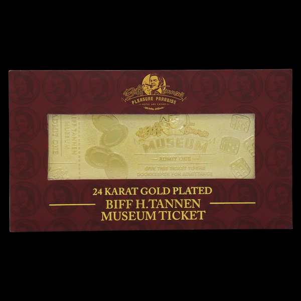 Back to the Future Part II Limited Edition 24 Karat gold-plated Biff Tannen Museum ticket replica - Bstorekw