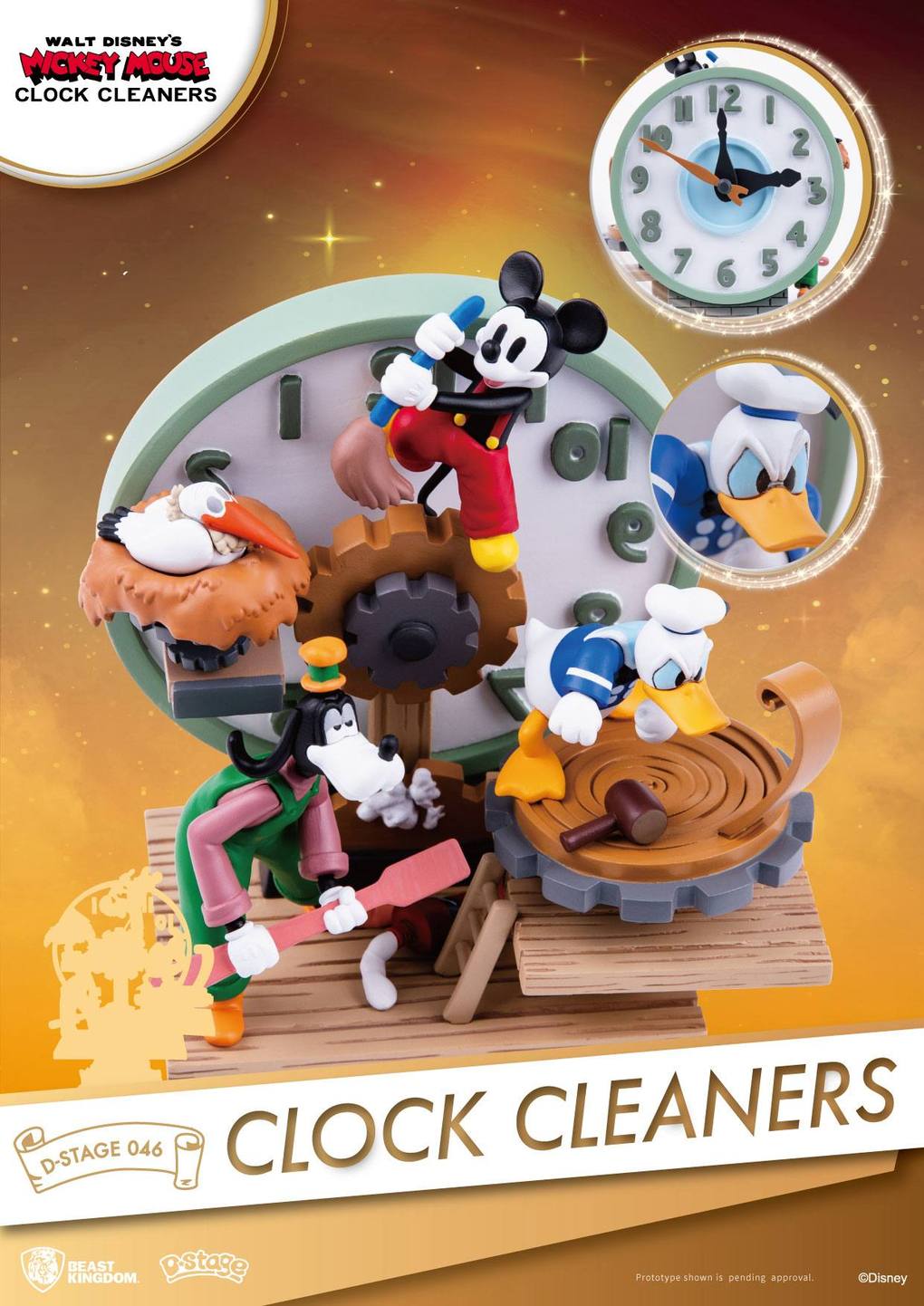 Beast Kingdom Disney Mickey Mouse Clock Cleaners D-Stage PVC Diorama - Bstorekw