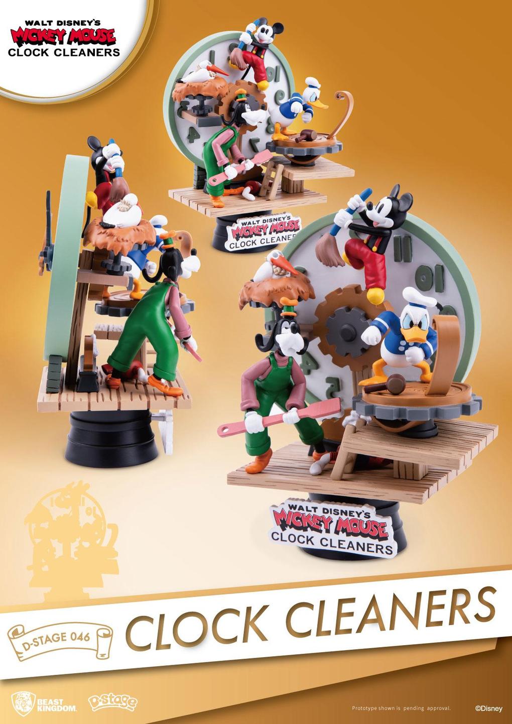 Beast Kingdom Disney Mickey Mouse Clock Cleaners D-Stage PVC Diorama - Bstorekw