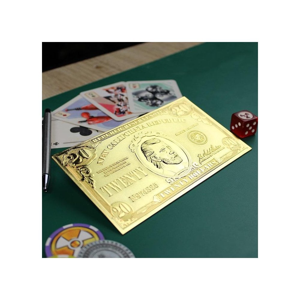 FALLOUT Limited Edition New Vegas Replica 24k Gold Plated $20 Bill - Bstorekw