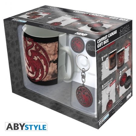 GAME OF THRONES Mug + Keychain + Badges Targaryen - Bstorekw