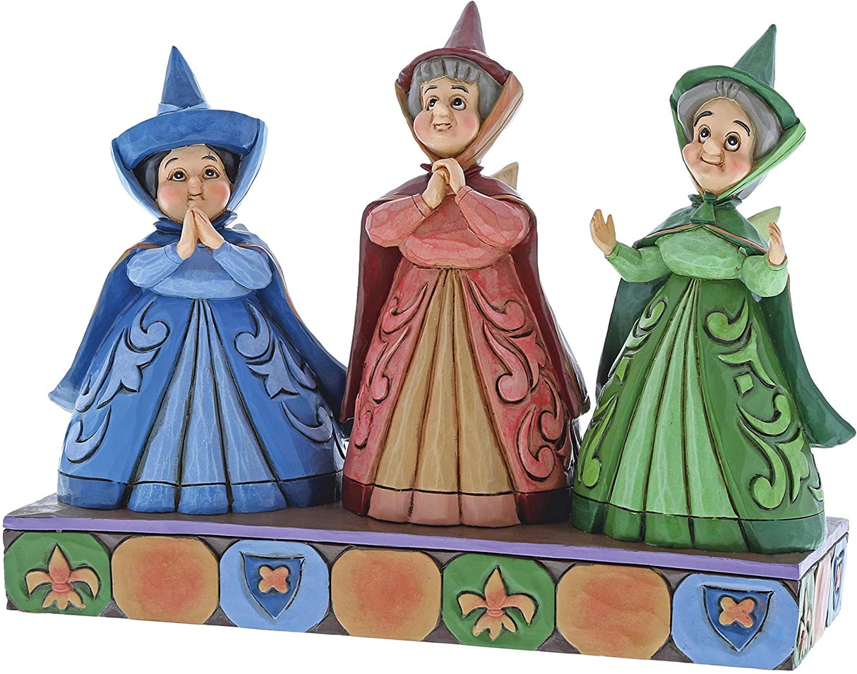Three Fairies Stone Resin Figurine, Multicolor - Bstorekw