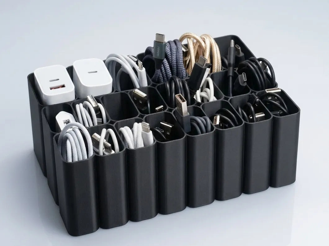 USB cable box & charger organizer