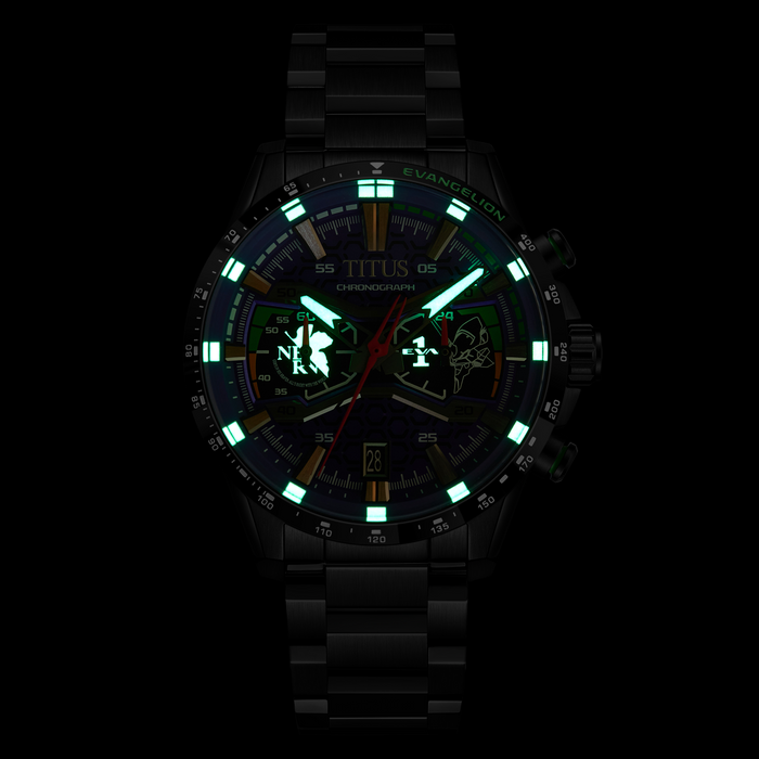 Solvil Et Titus x Evangelion Eva-01 Limited Edition Chronograph Quartz Stainless Steel Watch