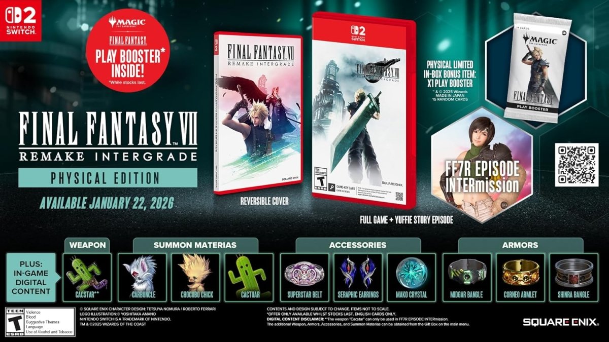 FINAL FANTASY VII REMAKE INTERGRADE - Nintendo Switch 2 R1 + BONUS - Bstorekw