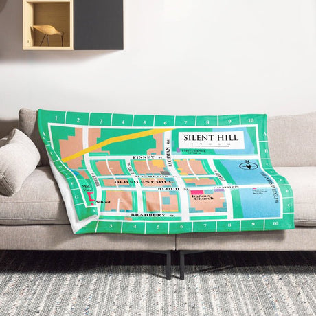 Old Silent Hill Map Throw Blanket - Bstorekw