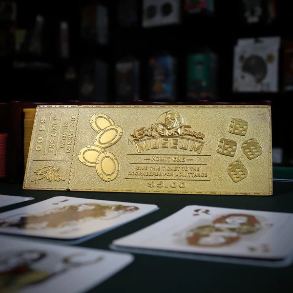 Back to the Future Part II Limited Edition 24 Karat gold-plated Biff Tannen Museum ticket replica - Bstorekw