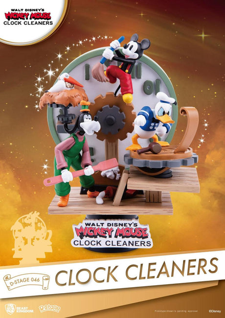 Beast Kingdom Disney Mickey Mouse Clock Cleaners D-Stage PVC Diorama - Bstorekw