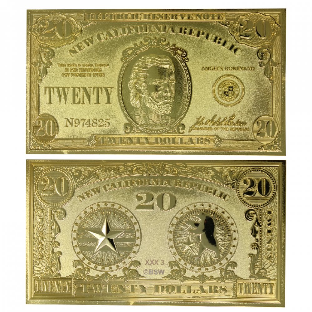 FALLOUT Limited Edition New Vegas Replica 24k Gold Plated $20 Bill - Bstorekw