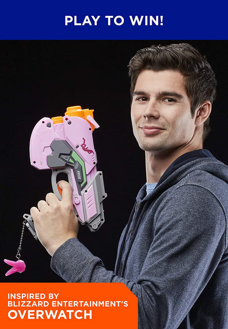 NERF Overwatch D.Va Rival Blaster with 3 Overwatch Rival Rounds - Bstorekw