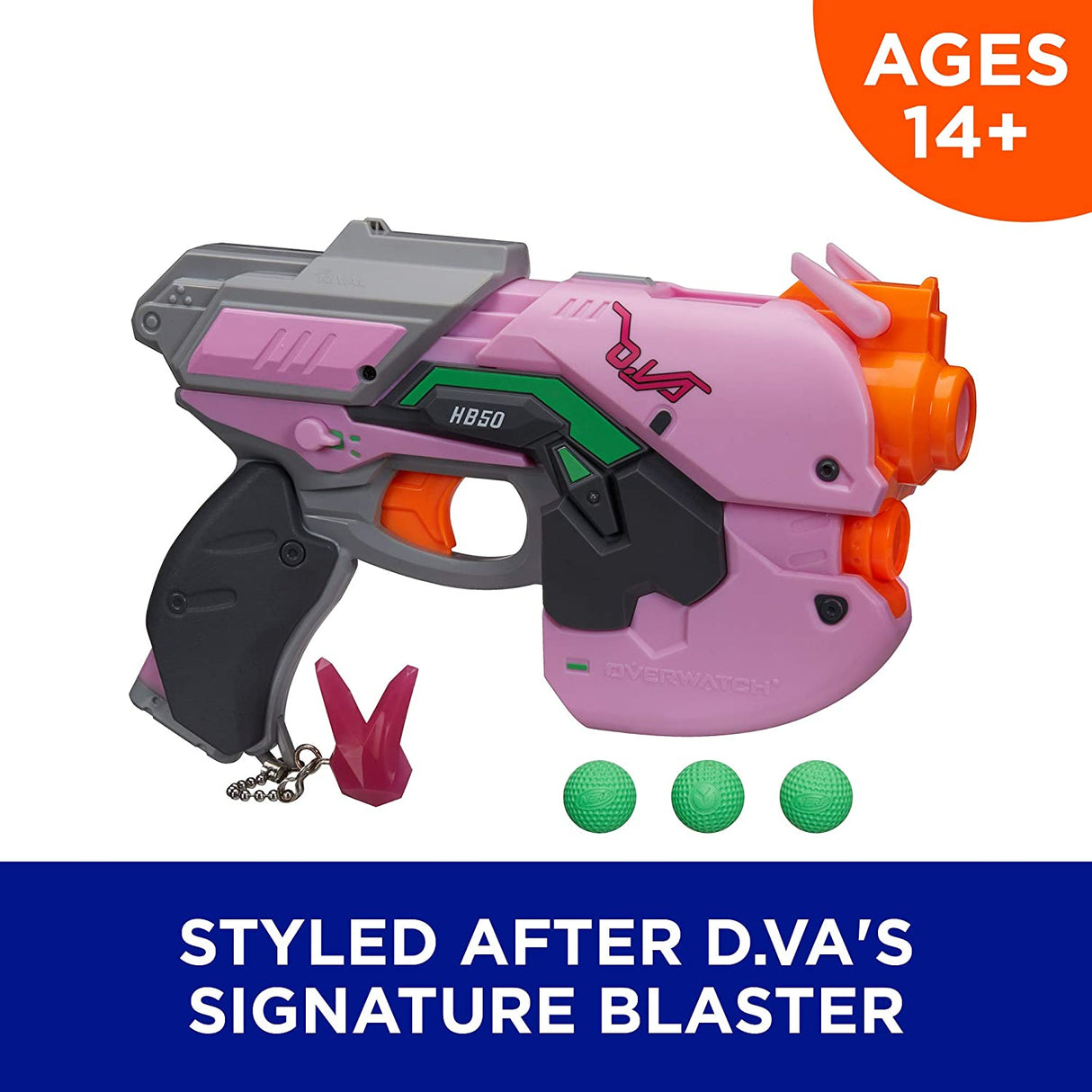 NERF Overwatch D.Va Rival Blaster with 3 Overwatch Rival Rounds - Bstorekw